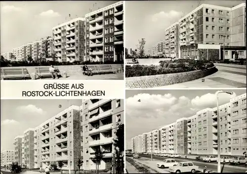 Ak LIchtenhagen Hansestadt Rostock, Wohnsiedlung, Boulevard, Karl-Zylla-Straße, Hans-Mahnke-Straße