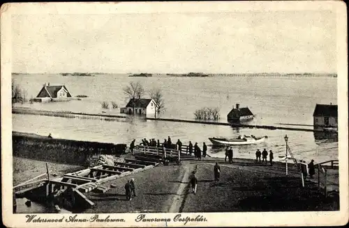 Ak Anna Paulowna Hollands Kroon Nordholland Niederlande, Watersnood, Panorama, Oostpolder