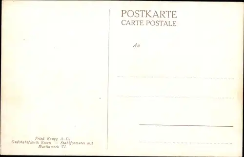 Künstler Ak Essen im Ruhrgebiet Nordrhein Westfalen, Gussstahlfabrik, Martinwerk, Krupp AG