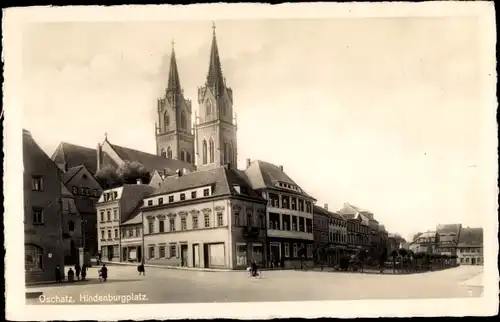 Ak Oschatz Nordsachsen, Hindenburg Platz, Geschäft