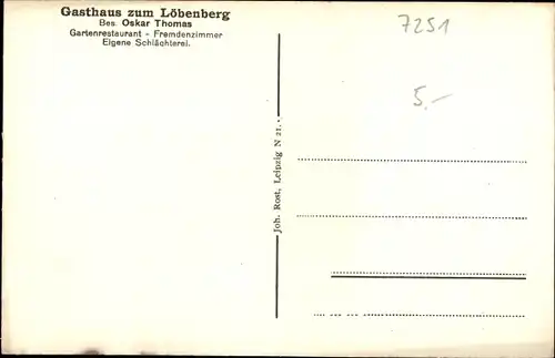 Ak Hohburg Lossatal in Sachsen, Ortspartie, Waldweg, Löbenberg, Gasthaus zum Löbenberg