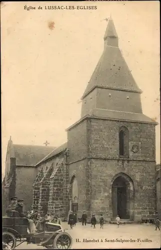 Ak Lussac les Églises Haute Vienne, Eglise, Auto