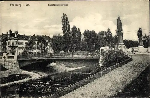 Ak Freiburg im Breisgau, Kaiserstraßenbrücke