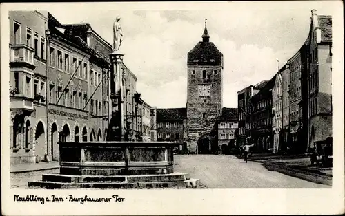 Ak Neuötting am Inn Oberbayern, Burghausener Tor
