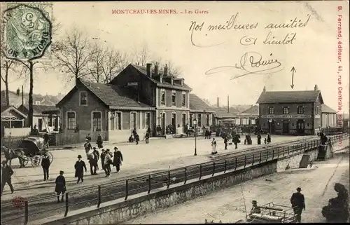 Ak Montceau les Mines Saône et Loire, Les Gares