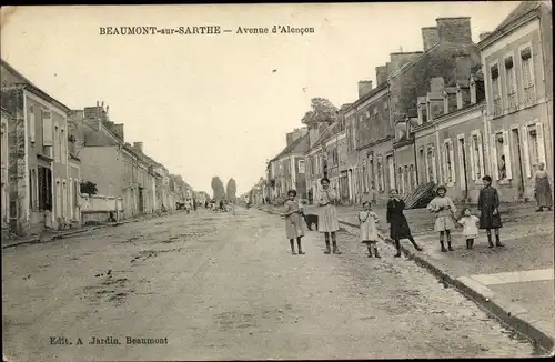Ak Beaumont sur Sarthe, Avenue d'Alencon