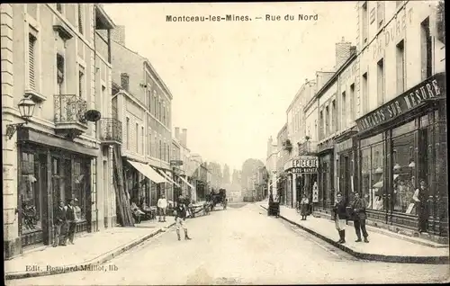 Ak Montceau les Mines Saône et Loire, Rue du Nord, Complets sur Mesure