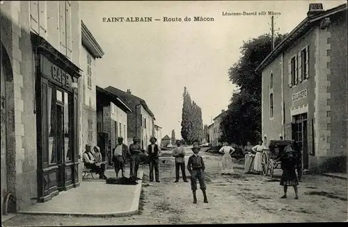 Ak Saint Albain Saône et Loire, Route de Macon