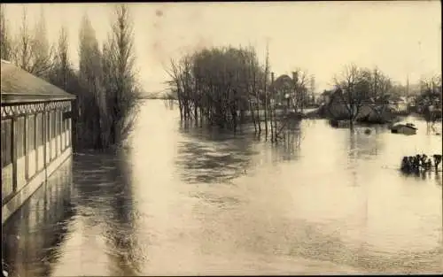 Foto Ak Elbeuf ? Seine Maritime, Crue de la Seine en 1910