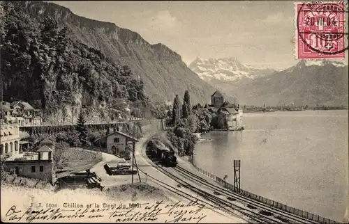 Ak Chillon Montreux Kanton Waadt, Dents du Midi
