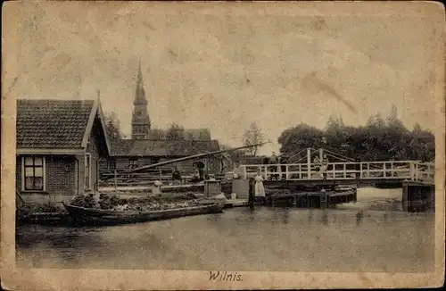 Ak Wilnis De Ronde Venen Utrecht, Teilansicht mit Brücke