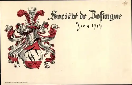 Studentika Ak Lausanne Kanton Waadt, Societe de Bofingue