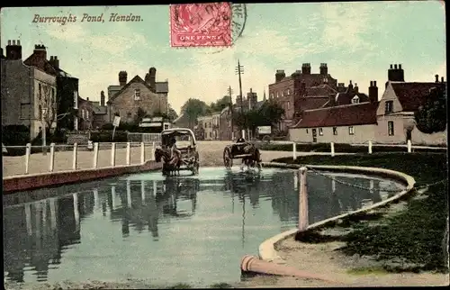 Ak Hendon London England, Burroughs Pond