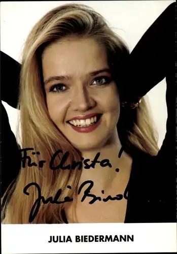 Ak Schauspielerin Julia Biedermann, Portrait, Autogramm, Marienhof, ARD