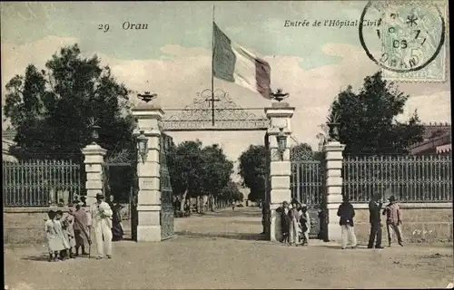 Ak Oran Algerien, Entrée de l'Hôpital Civil