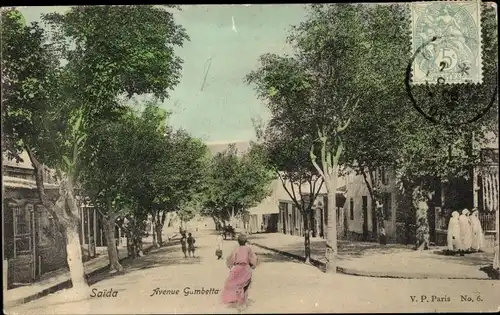 Ak Saida Algerien, Avenue Gumbetta