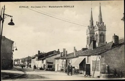 Ak Euville Meuse, Rue Jeanne d'Arc, Marechalerie Deville