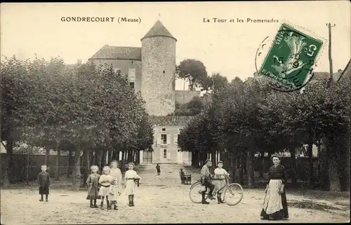 Ak Gondrecourt Meuse, La Tour et les Promenades