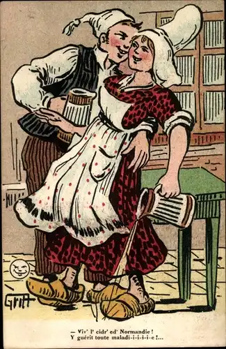 Künstler Ak Griff, Viv' l' cidr' ed Normandie