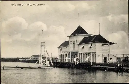 Ak Veendam Groningen, Badinrichting, Freibad