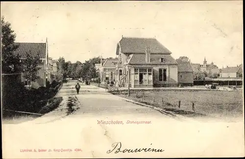 Ak Winschoten Oldambt Groningen, Stationsstraat