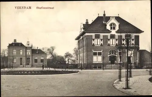 Ak Veendam Groningen, Stationstraat