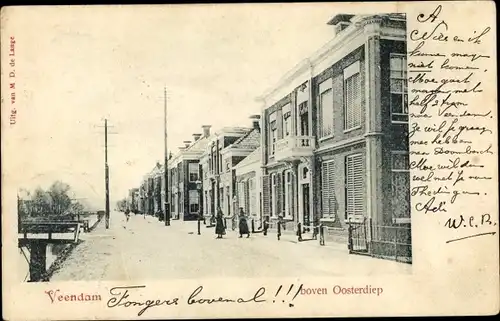 Ak Veendam Groningen, boven Oosterdiep