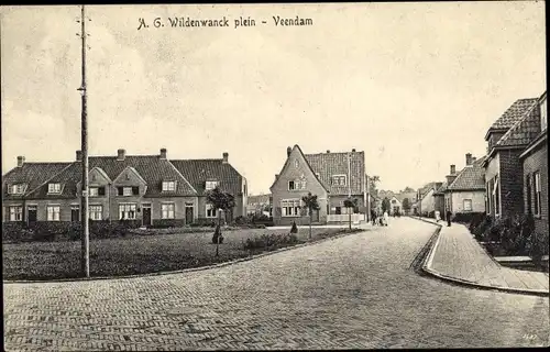 Ak Veendam Groningen, A. G. Wildenwanck plein