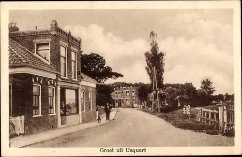 Ak Usquert Groningen, Straßenpartie, Geschäft