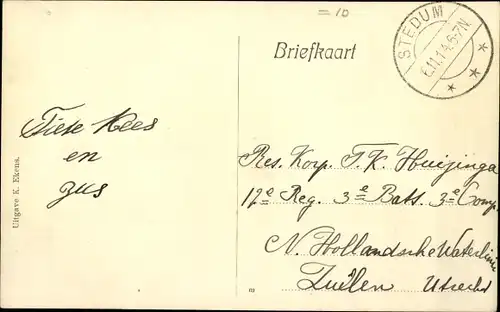 Ak Stedum Groningen, Blick in die Allee, Häuser