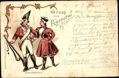 Litho Franken-Infanterie, Soldaten, Karneval