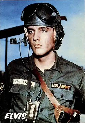 Ak Sänger und Schauspieler Elvis Presley, Portrait in Uniform, US Army