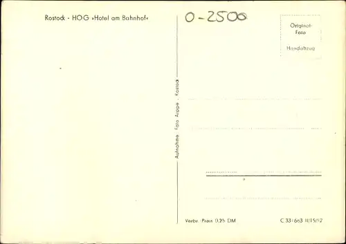 Ak Hansestadt Rostock, HOG Hotel am Bahnhof