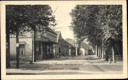 Ak Vorden Gelderland, Dorpsstraat, Hotel 't Wapen van Gelderland