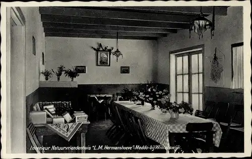 Ak Meddo Winterswijk Gelderland Niederlande, Interieur Natuurvriendenhuis L. M. Hermanshoeve
