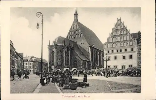 Ak Freiberg in Sachsen, Untermarkt mit Dom