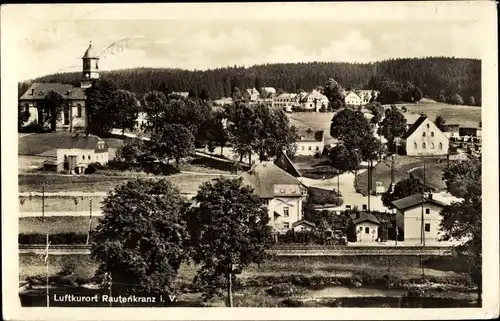 Ak Rautenkranz im Vogtland, Blick auf den Ort