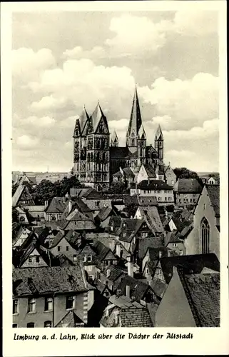 Ak Limburg an der Lahn, Blick über die Dächer der Altstadt