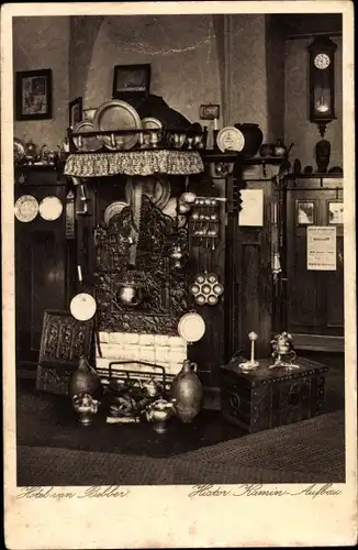 Ak Xanten Rhein, Hotel van Bebber, Histor. Kamin Aufbau