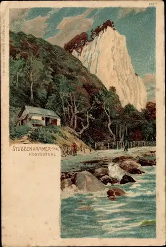 Litho Sassnitz auf der Insel Rügen, Stubbenkammer, Königsstuhl Kreidefelsen