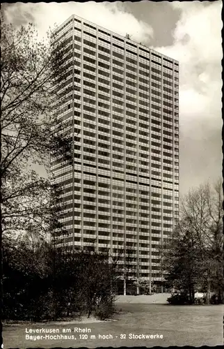 Ak Leverkusen im Rheinland, Bayer-Hochhaus, Verwaltungsgebäude