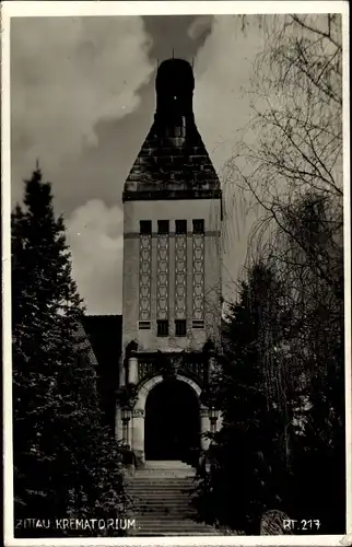 Foto Ak Zittau in Sachsen, Krematorium