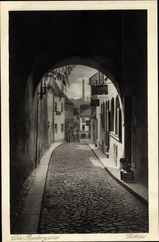 Ak Zittau in Sachsen, Blick durch die Badergasse