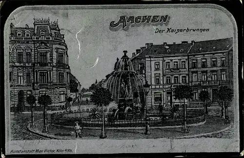 Künstler Ak Aachen in Nordrhein Westfalen, Kaiserbrunnen