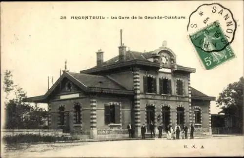 Ak Argenteuil Val d'Oise, La Gare de la Grande Ceinture