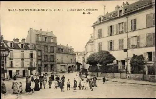 Ak Montmorency Val d’Oise, Place des Cerisiers