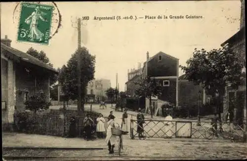 Ak Argenteuil Val d'Oise, Place de la Grande Ceinture