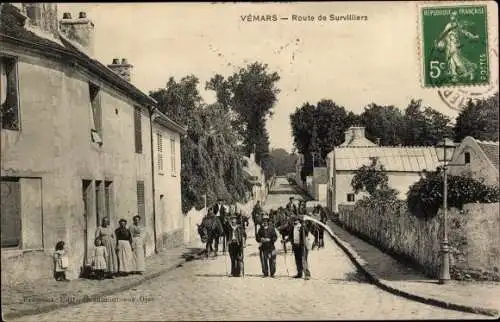 Ak Vémars Val d´Oise, Route de Survilliers