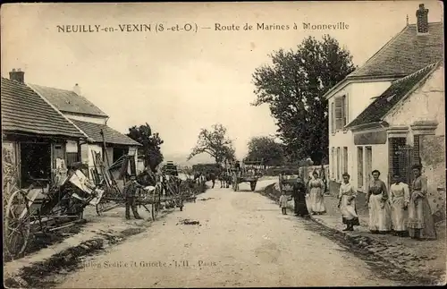 Ak Neuilly en Vexin Val-d´Oise, Route de Marines a Monneville