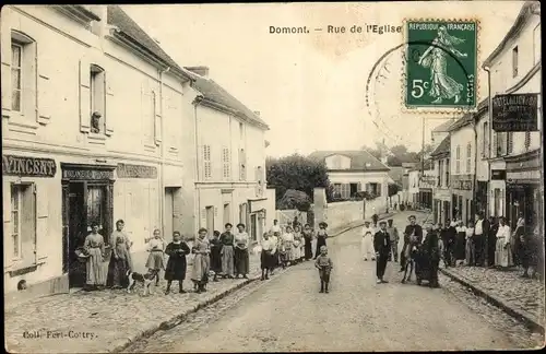 Ak Domont Val d'Oise, Rue de l'Eglise, Hotel